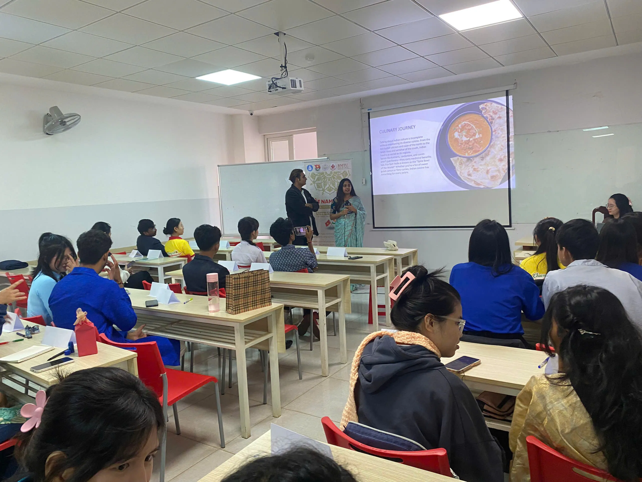 BMU students interacting with international peers